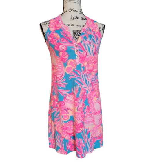 Lilly Pulitzer Pink & Blue Essie Dress - Size XXS - Picture 1 of 13
